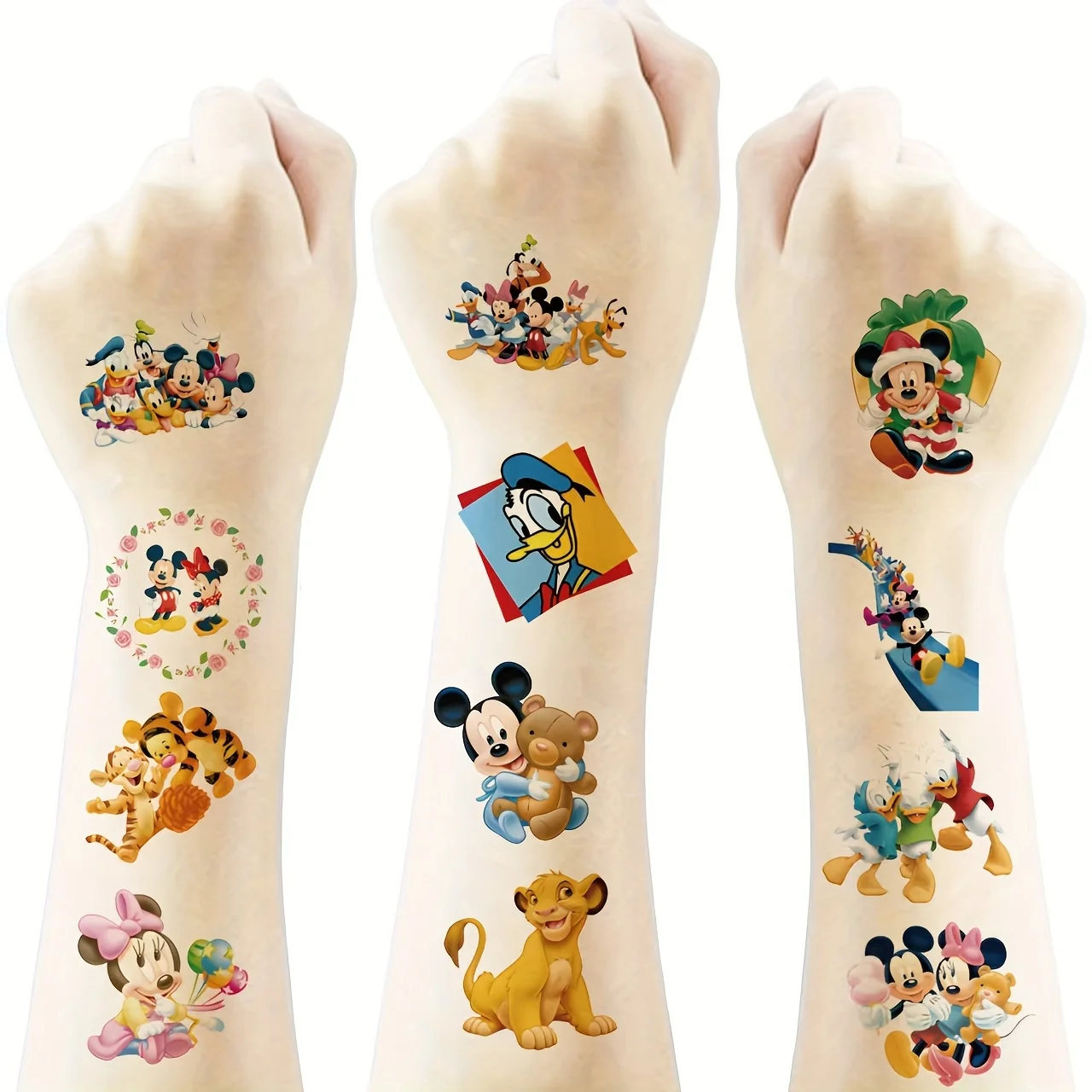 Favor de fiesta de Mickey Mouse, tatuajes temporales de Minnie, pegatinas, suministros para fiesta de cumpleaños, regalos decorativos, recompensas escolares para aula para niños