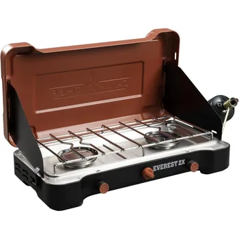 Mountain Series Everest 2X - High Output Two-Burner Camp Stove - Lid Doubles as Windscreen - Portable Cooking Stove 1