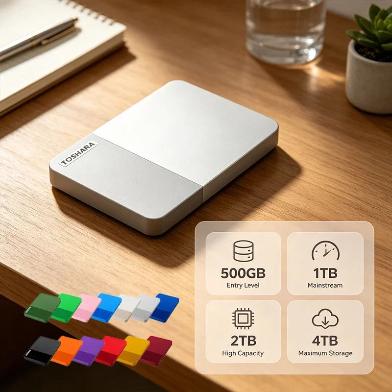 Original T0 blue/white/Royal blue Portable External Hard Drive High Speed Storage Disk Compatible with Laptop Desktop MacAndroid