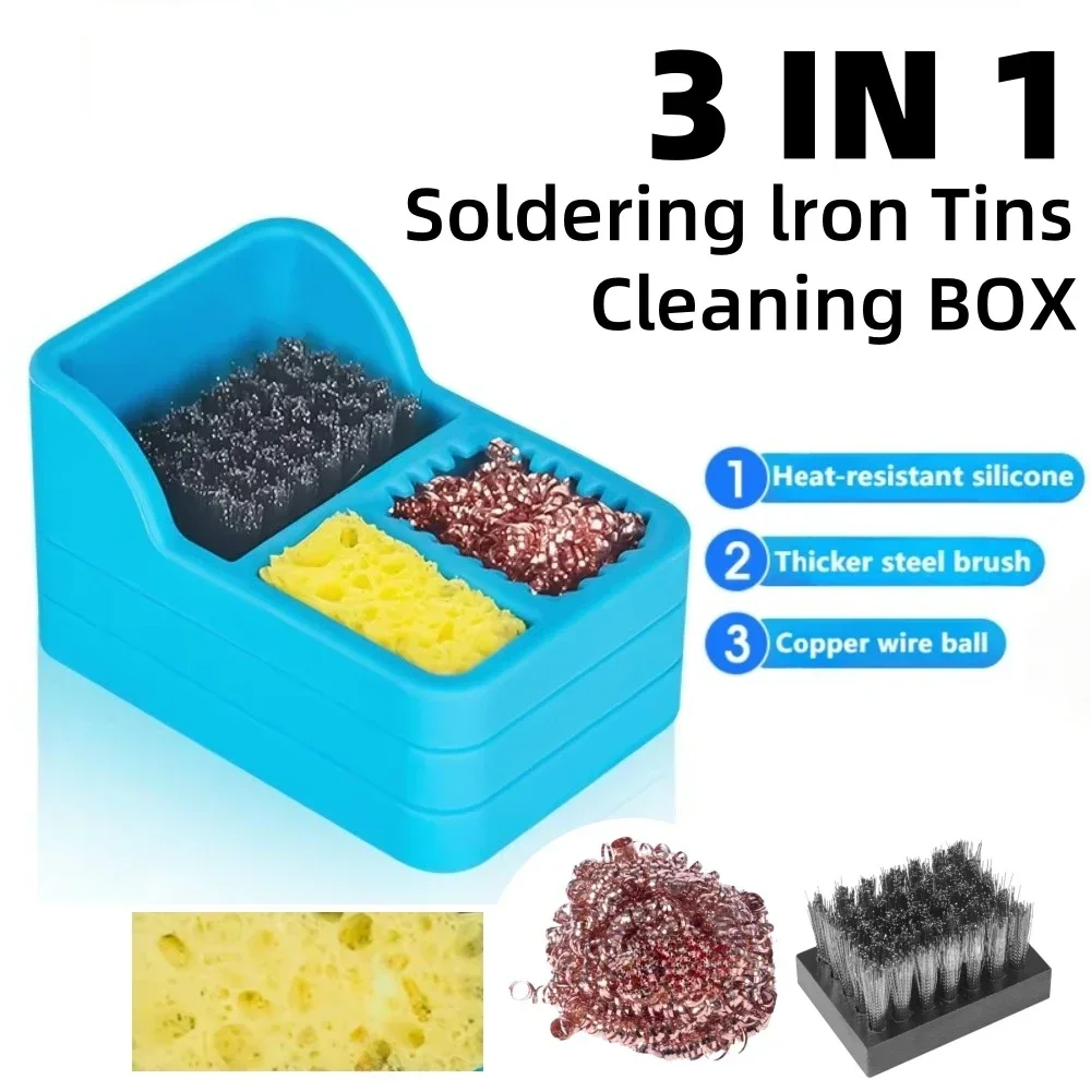 حافظة حاوية علب لحام ذات أداء عالي لتنظيف طرف اللحام من القصدير لمختبرات الاستوديوهات المنزلية والمختبرات المدرسية