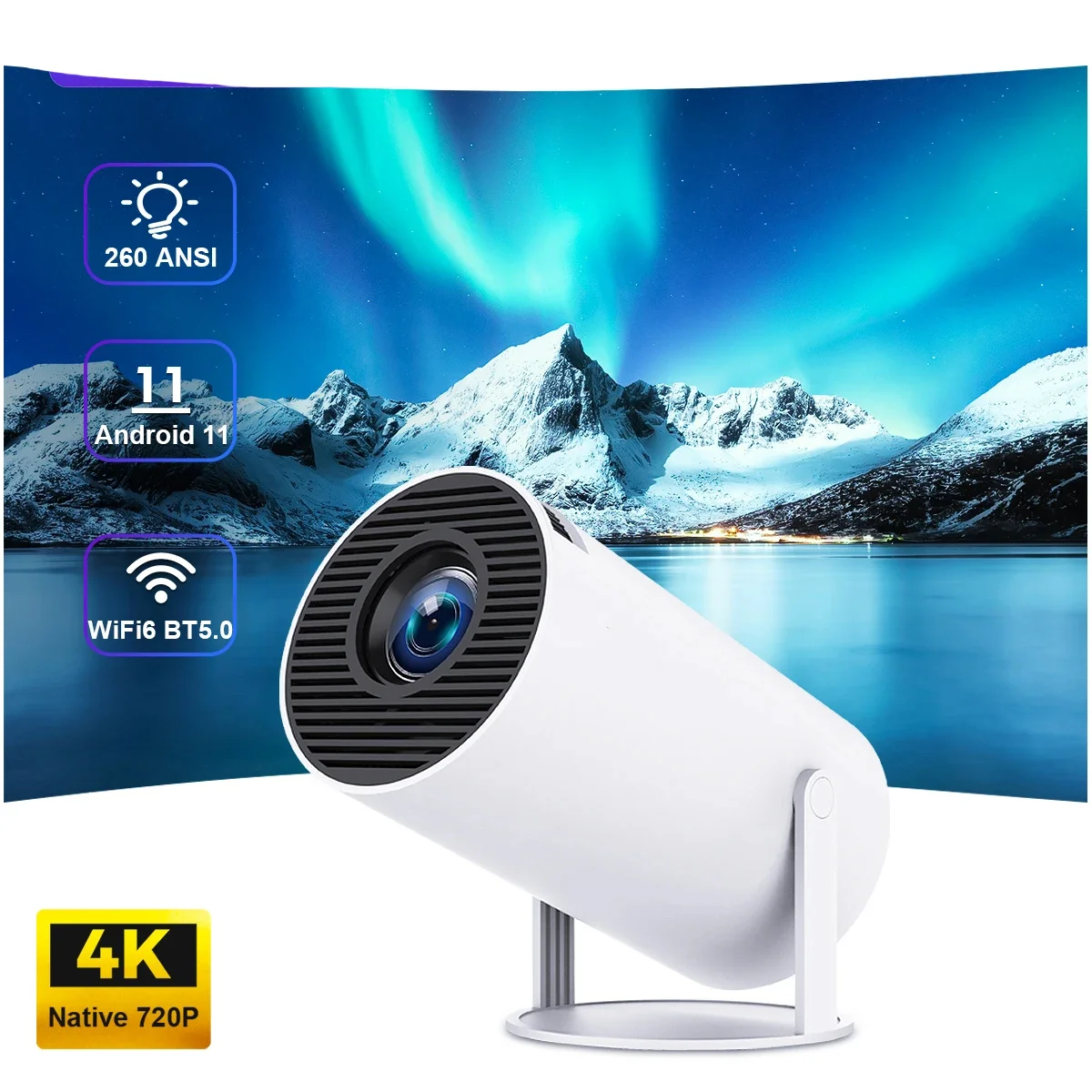 2024 NEW HY300 Plus HD Projector portatil 4K 1280x720P Android 11 Wifi6 LED Video Home Theater Cinema Phone mini Proyector Movie