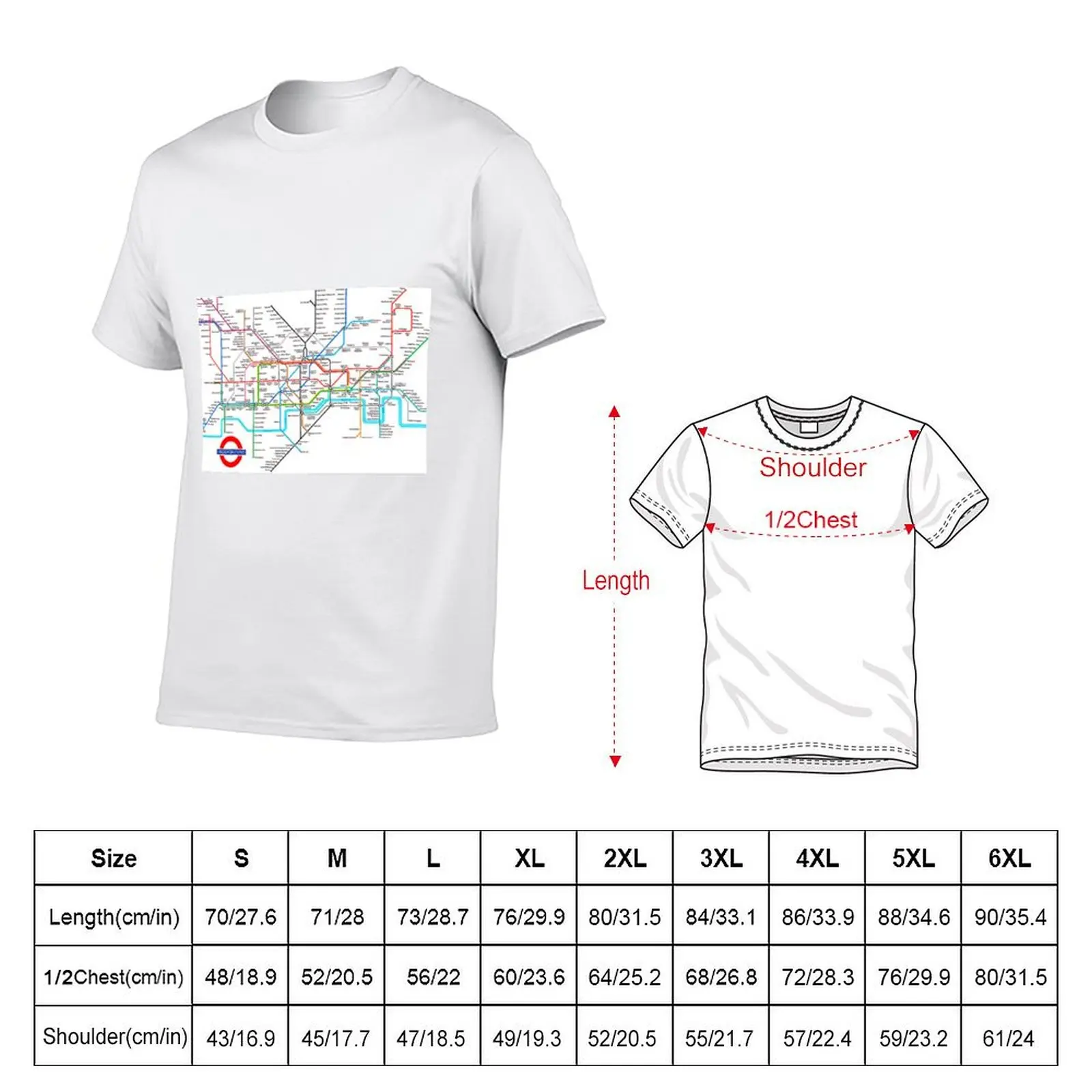 London metro tube map T-Shirt Daily Casual Short Sleeve Tee Shirt