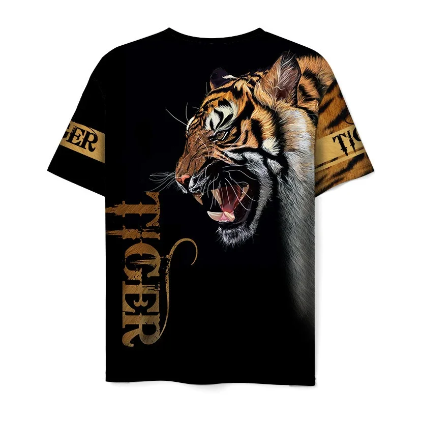 Summer Animal Tiger 3D Printed T-Shirts Men Women Fashion Streetwear Oversized Short Sleeve T Shirt Male Tees Tops Man Clothing