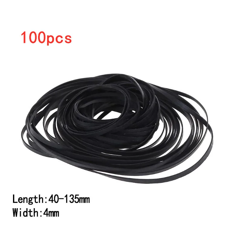 50/100pcs 1/2/3/4mm Breite Universal Mix Kassette Maschinen gürtel sortiert flachen Gummiband für CD-DVD-Recorder Walkman
