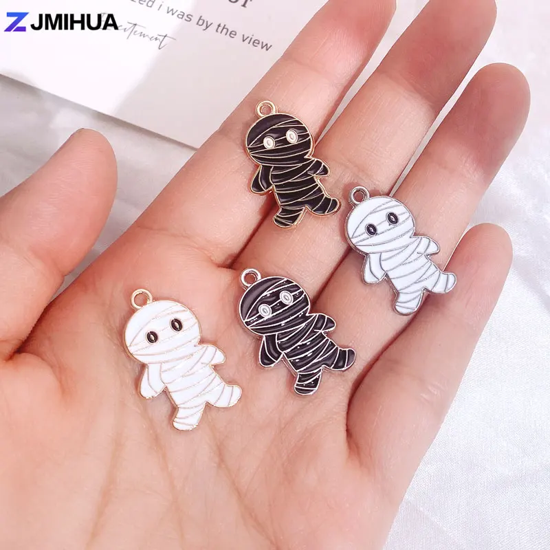15pcs Enamel Halloween Charms Vampire The Witch Pendants For Jewelry Making Supplies DIY Carnival Party Gifts Accessories