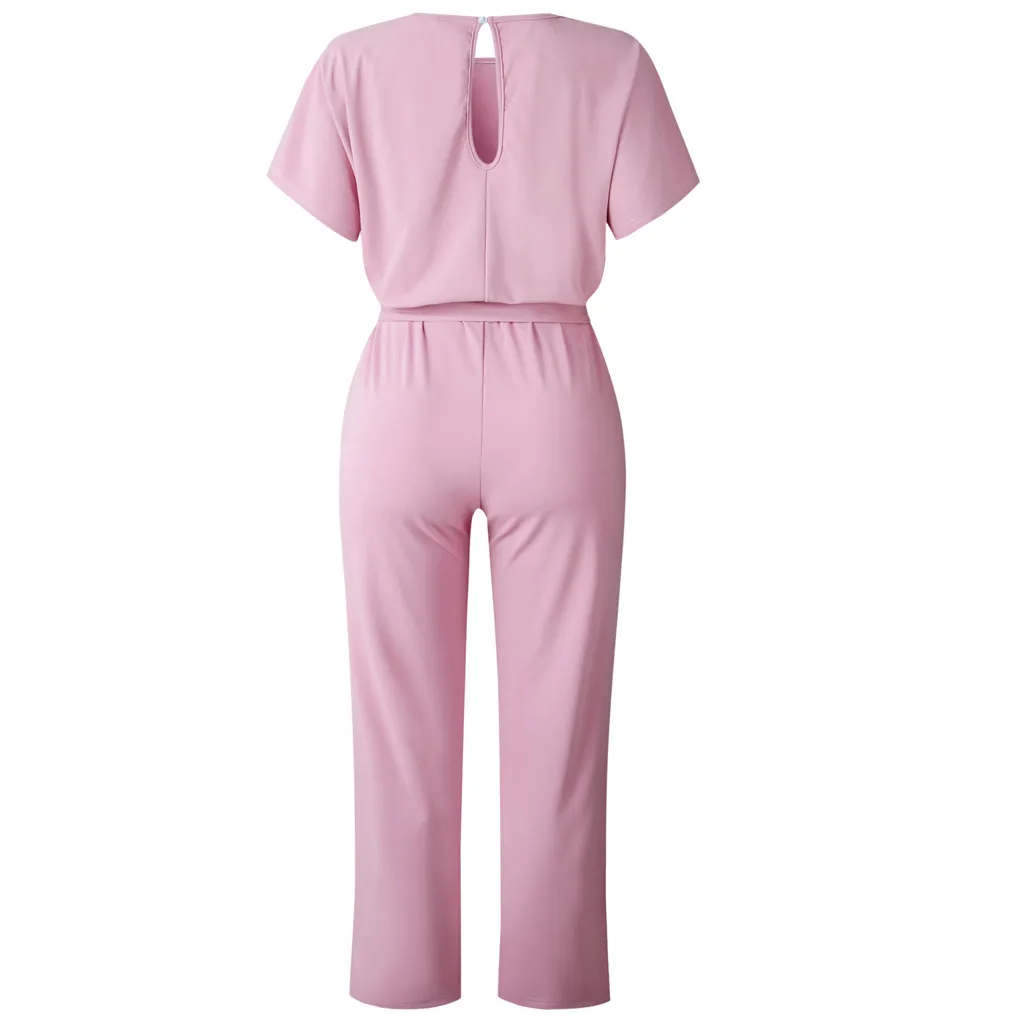 Jeugdige Vrouw Kleding Been Met Riem Vrouwen Korte Clubkleding Rechte Mouw Playsuit Jumpsuit Dames Jumpsuit Jumpsuit Jumpsuit Dames Dames