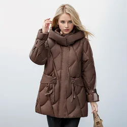 Winter Down Coat 2024 Parkas Women Cotton Jacket Coat Ladies Long Hooded Outwear Parka Thick Cotton Padded Female Overcoat Tops