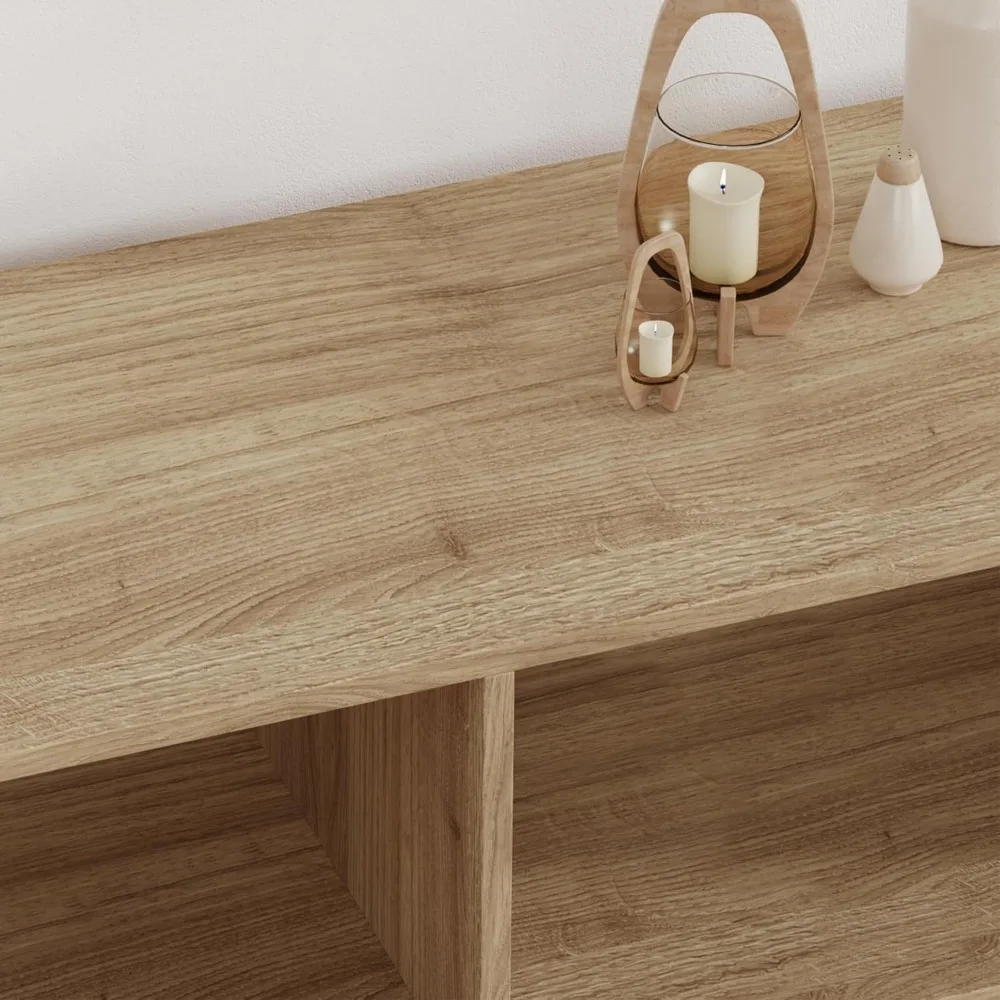 خزائن بوفيه مع مساحة تخزين، خزانة جانبية من الروطان مقاس 51 بوصة مع رف نبيذ قابل للإزالة وحوامل زجاجية، خزانة مشروبات النبيذ في مزرعة بوهو #6