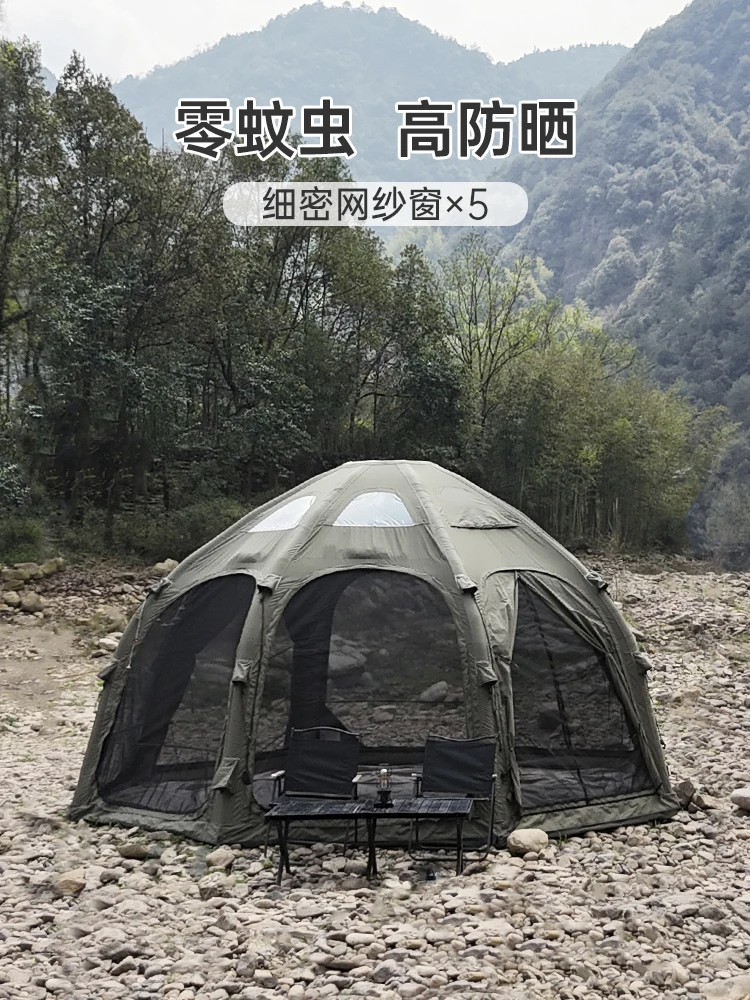 

17.67 ball inflatable tent outdoor ventilation breathable camping tent rainproof and warm overnight
