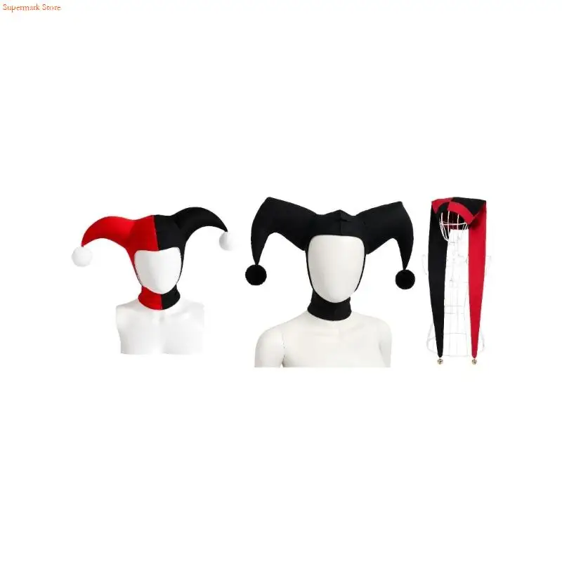 Q5WE Multi-Point Clown Hat for Adults, Stitched Panel Costume Headpiece for Women and Men at Halloween Parties and Role-Play