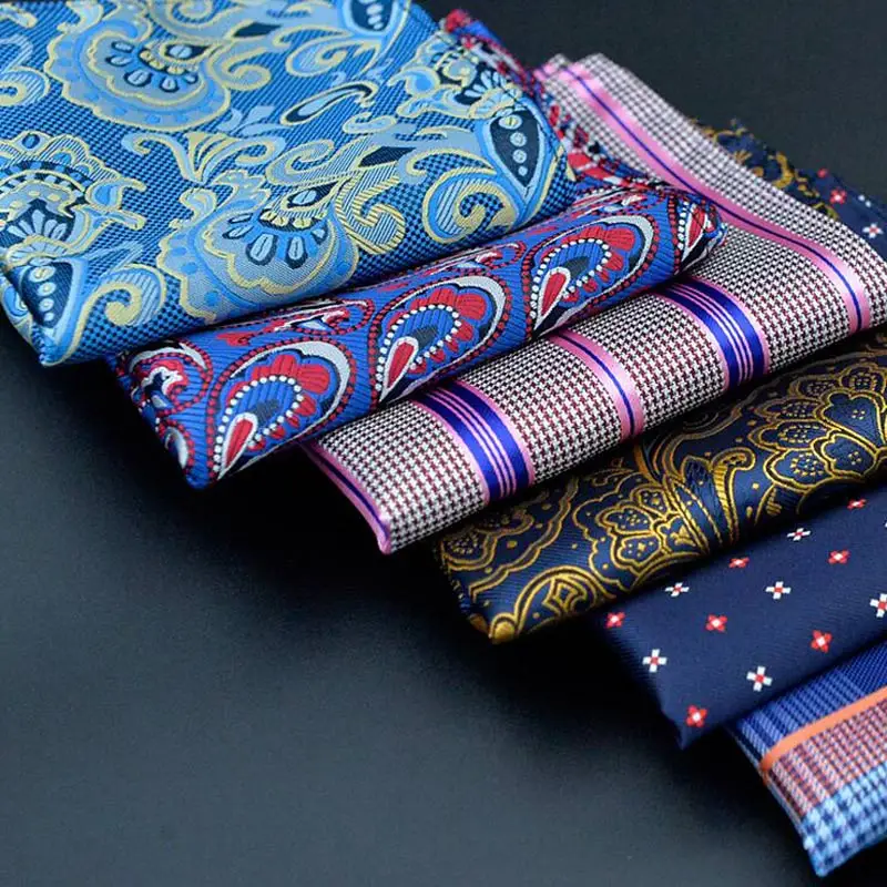 41 Colors Men's Handkerchief Plaid Dot Paisley Hankies Hanky Business Pocket Square Chest Towel 25*25CM