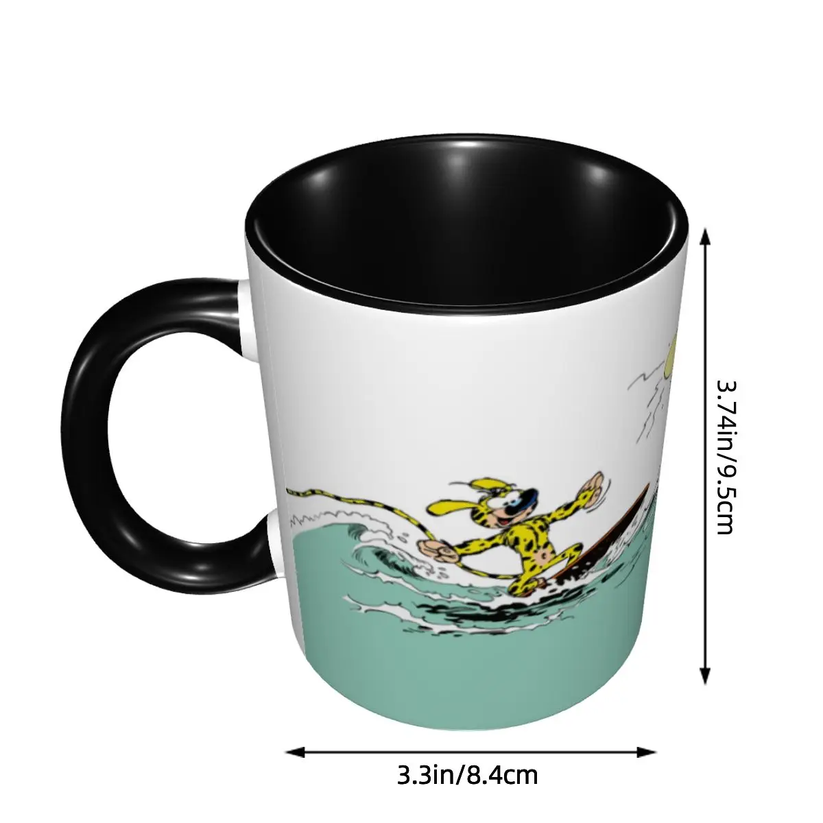 Marsupilami Surfing Coffee Mugs DIY Customized Belgian Comic Ceramic Tea Milk Mug