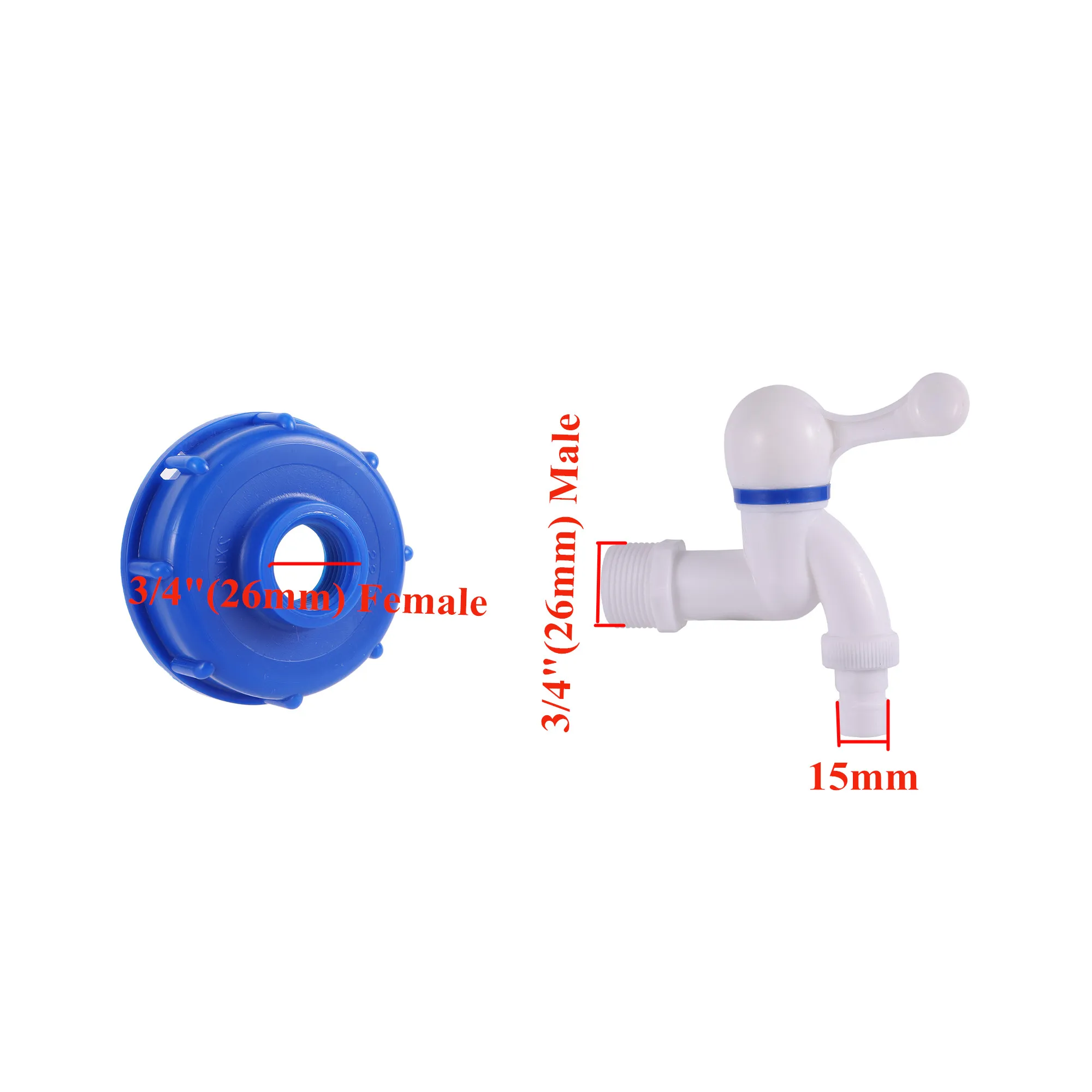 Trwały Adapter zbiornika IBC S60 * 6 gwint stromy do 1/2 \'\'3/4\'\' złącza wody wymiana zaworu