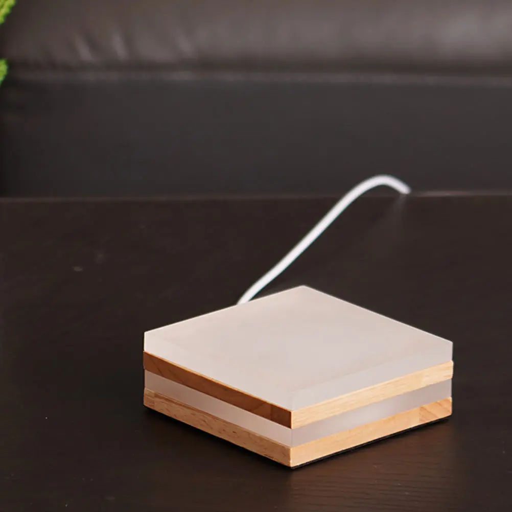 

LED Night Light Creative Wooden Acrylic Bonsai Base Practical Glow Decor Home Office Desktop Vase Plant Stand