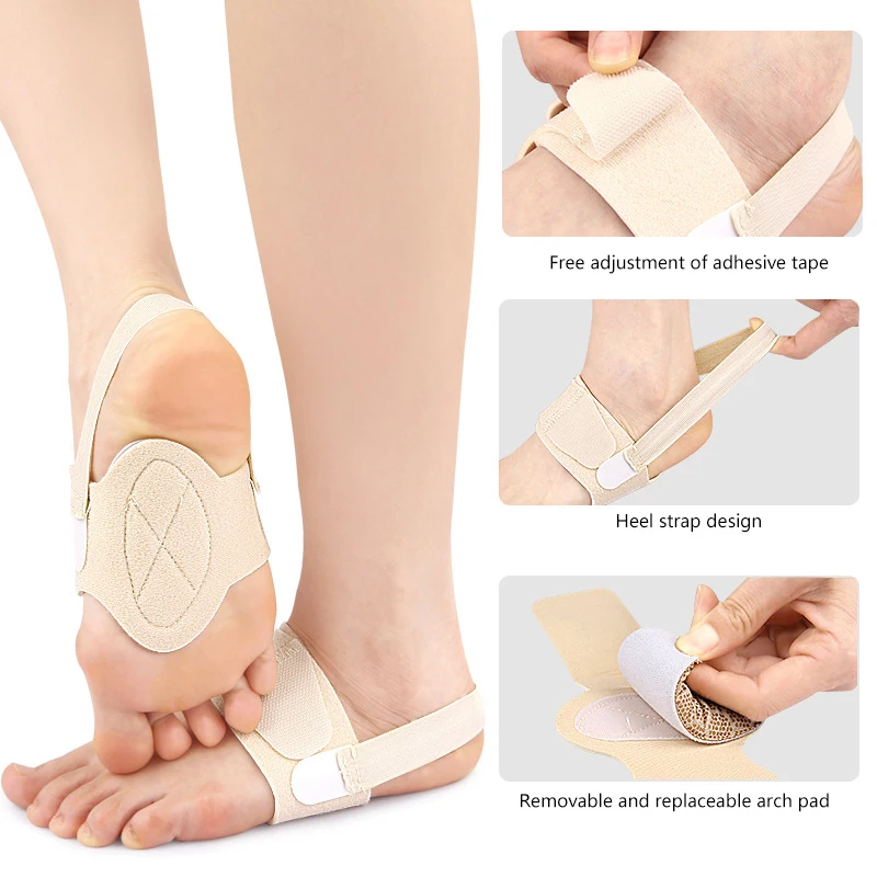 High Arch Cushions Sleeves Arch Pads Support Insoles For Flat Foot Correct Plantar Fasciitis Pain Relief Orthopedic Foot Insoles