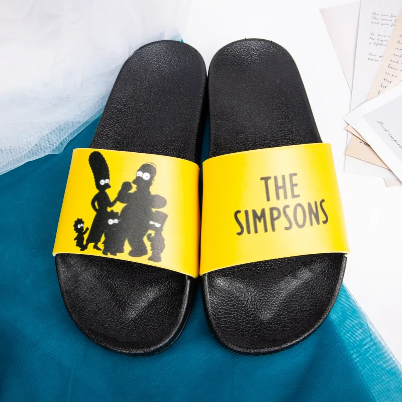 Disney The Simpsons Slippers Kawaii Slide Eva Shoes Bathroom Slippers Summer Anime Cartoon Breathable Comfortable Unisex Gifts