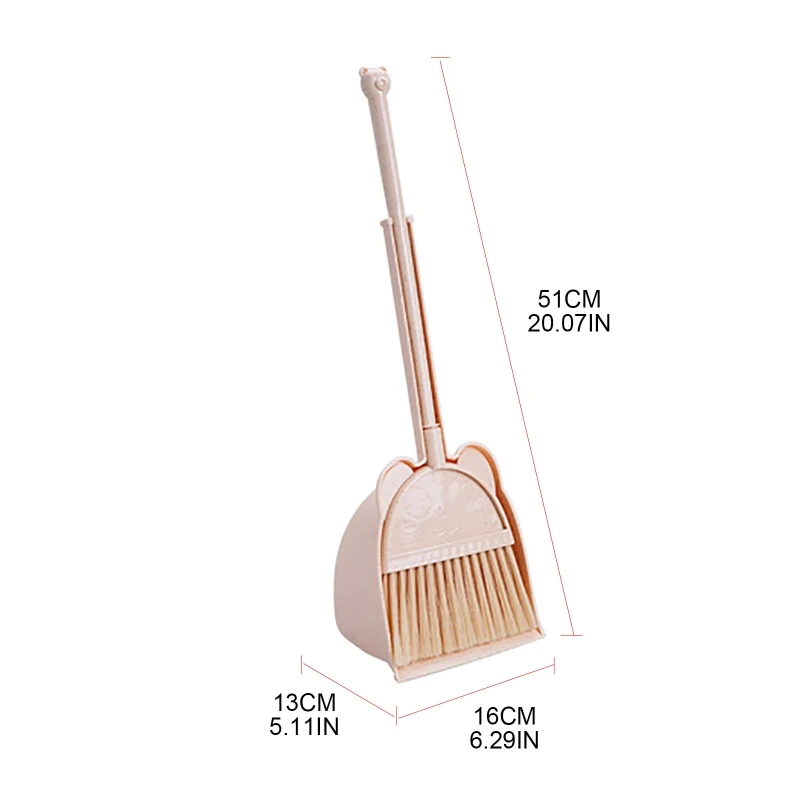 H55A Children Small Broom and Dustpan Set Learning Sweeping Tool Toddlers Broom Kit