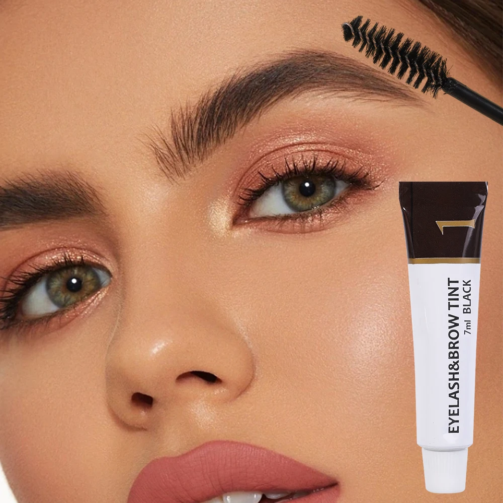 Fast Eyebrow Tint Kit Black Brown 2 in 1 Eyebrow Gel Lash Lift Tint Professional Semi-Permanent Waterproof Brow Enhancer Makeup