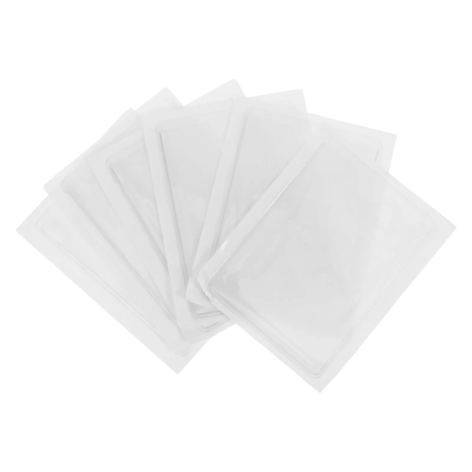 Self Adhesive Card Holder 6 Pack Clear Plastic Vertical Index Card Sleeves Sticky Pockets for Label Storage