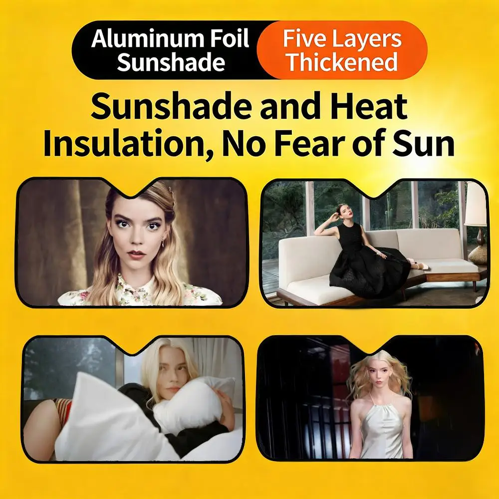 

Солнцезащитный козырек для автомобиля, милый и забавный, персонализированный, устойчивый к УФ-излучению, для лобового стекла S- Anya Taylor-Joy