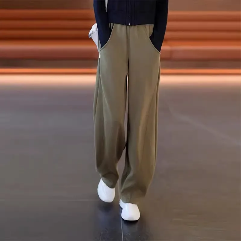 

Pants Autumn Sweatpants Women's Pants Casual Pants Versatile Draped Fleece-Lined Banana Pants Slim Fit Sports Pants