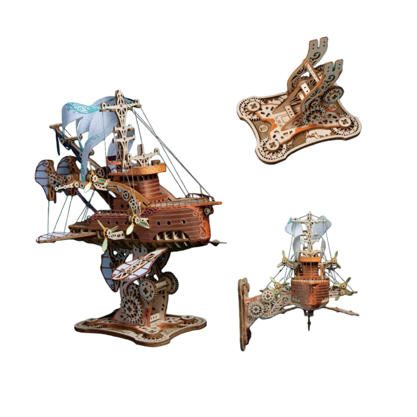 OUZEY Puzzle 3D per astronave in legno - Kit di costruzione di modelli di universo fai-da-te, progetto di fantascienza creativa per adulti e adolescenti dai 14 anni in su