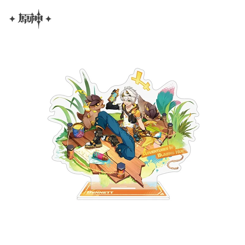 Sunsyea Genshin Impact 공식 상품 miHoYo 오리지널 테마 시리즈 배지 아크릴 스탠드 Ayaka Diluc Klee Kaeya Keqing Hu Tao