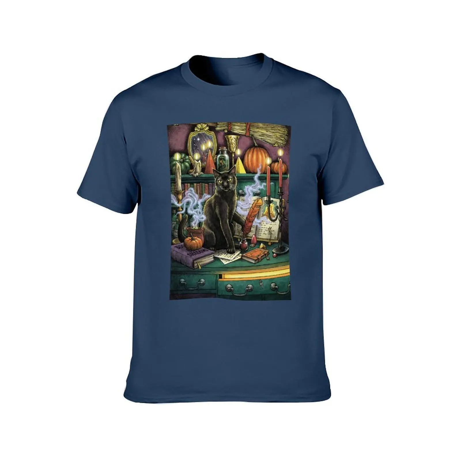 Everyday Witch's Familiars Oracle - The Black Cat T-Shirt anime tshirt anime t shirts for man T-Shirt