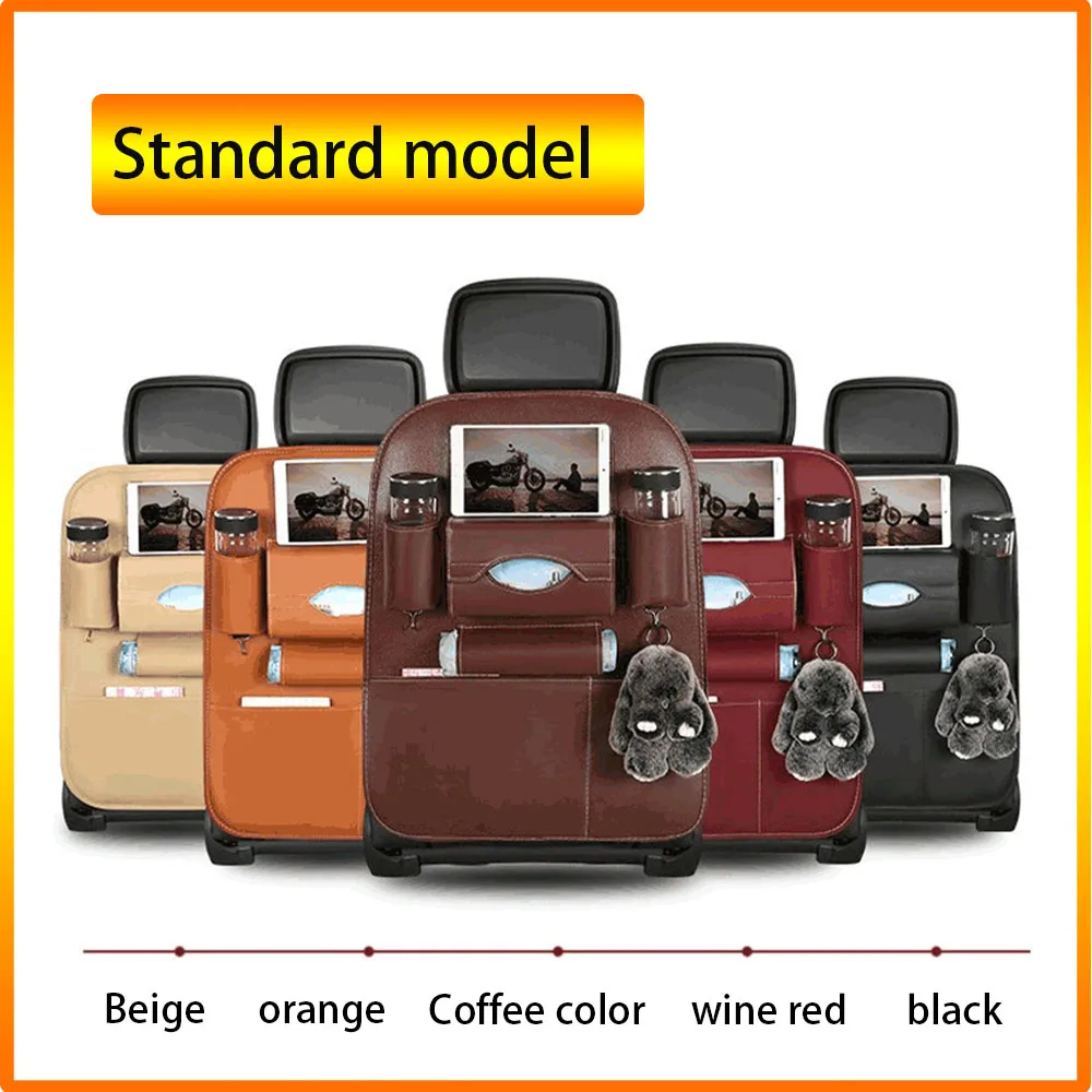 Uniwersalna torba do przechowywania na oparcie fotela samochodowego, wielofunkcyjne pudełko do przechowywania ze skóry PU, kieszeń do przechowywania i porządkowania, stylizacja samochodu
