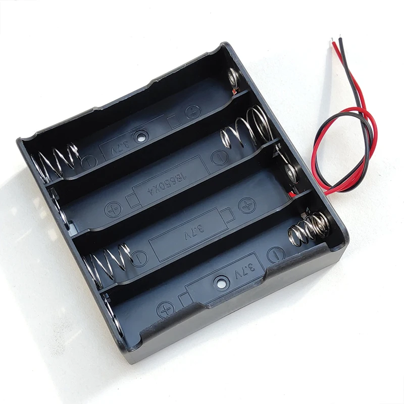 Immagine 5: Custodia per batteria fai-da-te Custodia per clip in plastica nera Contenitore 1X 2X 3X 4X 18650 Scatola di immagazzinaggio batteria Custodia per cavo
