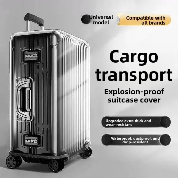 Transparent Waterproof Dustproof Travel Luggage Protector Cover Thickened Leather Suitcase Guard for Check-in Baggage