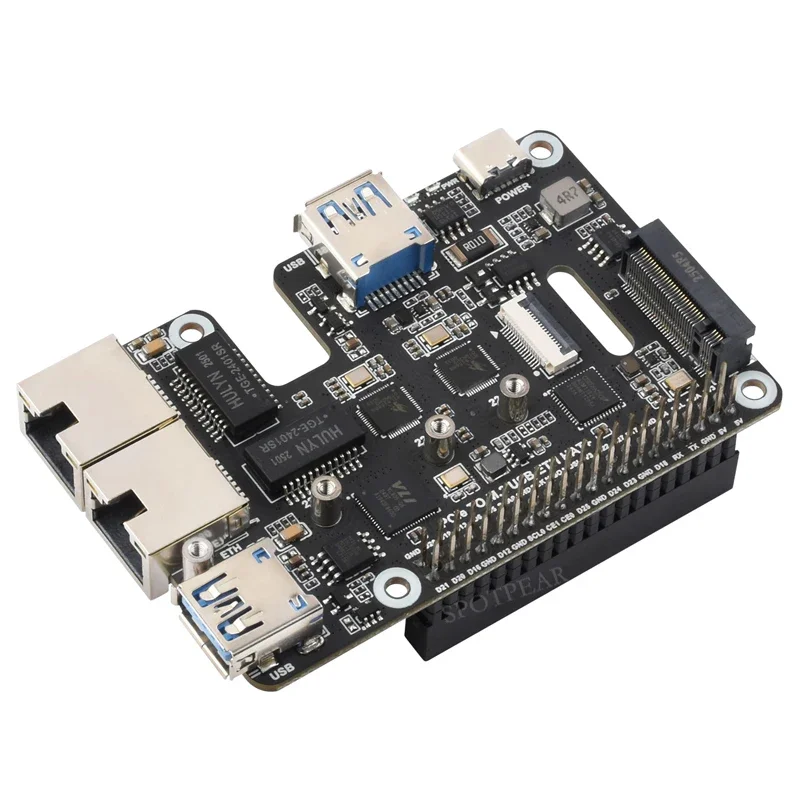 raspberry-pi-5-pcie-to-usb3-hub-double-25g-eth-rj45-and-m2-nvme-ssd-pi5-expansion-board-hat