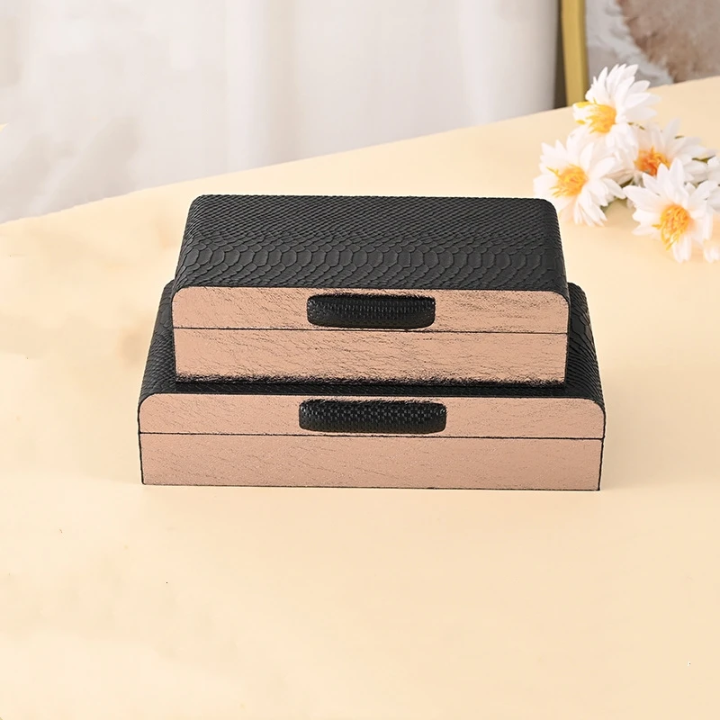 

Modern Simple New Chinese Luxury Leather Storage Box Model Room Jewelry Box Soft Decoration Crafts