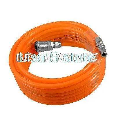 Pneumatic Polyurethane Tube Orange PU Hose Pipe 8mm x 5mm w Quick Connector