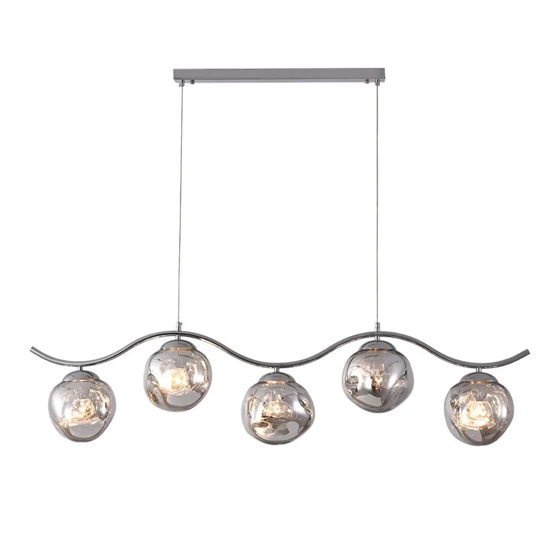 

Advanced sense of simplicity, five-headed dining room dining table, modern decoration atmosphere