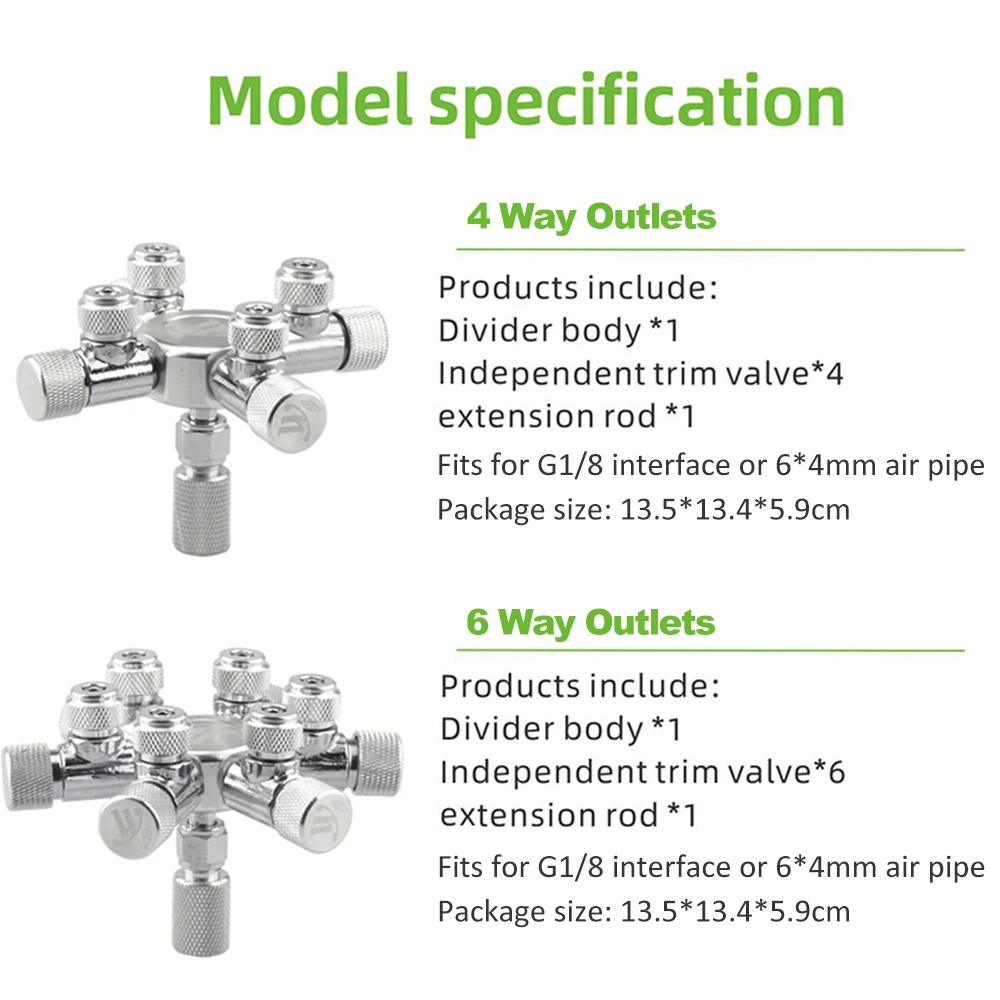 Stainless Steel Aquarium Multi Way CO2 Distributor Splitter Needle Valve Check Valve Bubble Counter for Solenoid Regulat