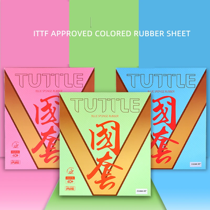 Tuttle Colored Table Tennis Rubber Sheets 2.1mm 45° ITTF APPROVED Non-tacky Colorful Table Tennis Rubber for Fast Attack Players