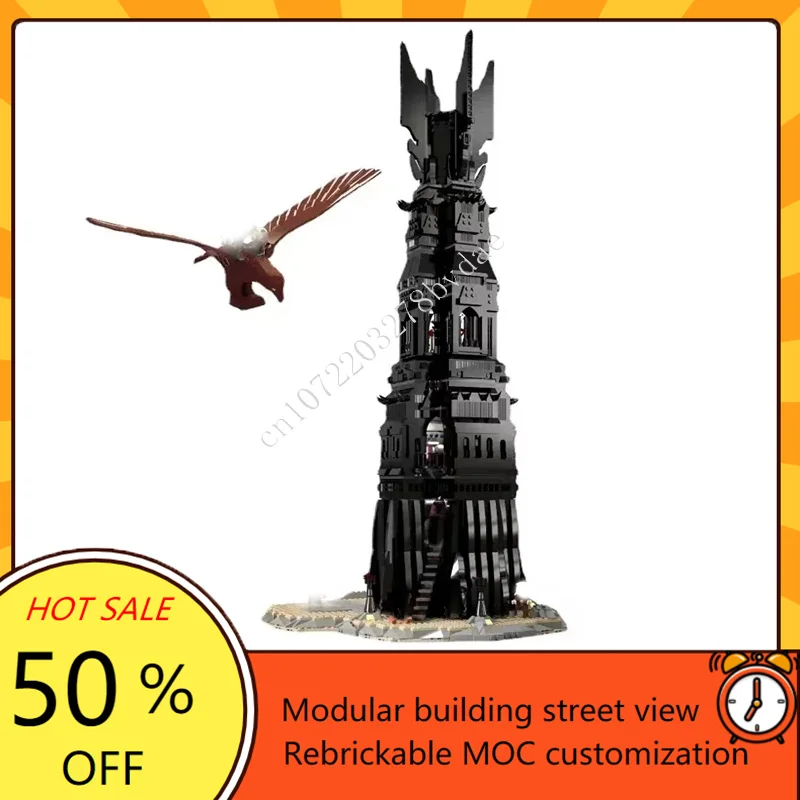 

2362PCSMOC Medieval Castle Building Block Model The Tower of Orthanc Technical Brick DIY Assembly Set Toy For Child Holiday Gift