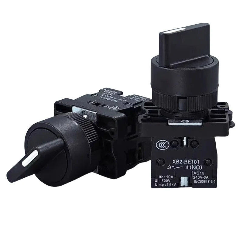 

XB2-ED21 XB2-ED25 XB2-ED33 XB2-ED53 2 3 положения 1NO1NC 1NO 2NO с фиксацией мгновенного выбора поворотного кнопочного переключателя