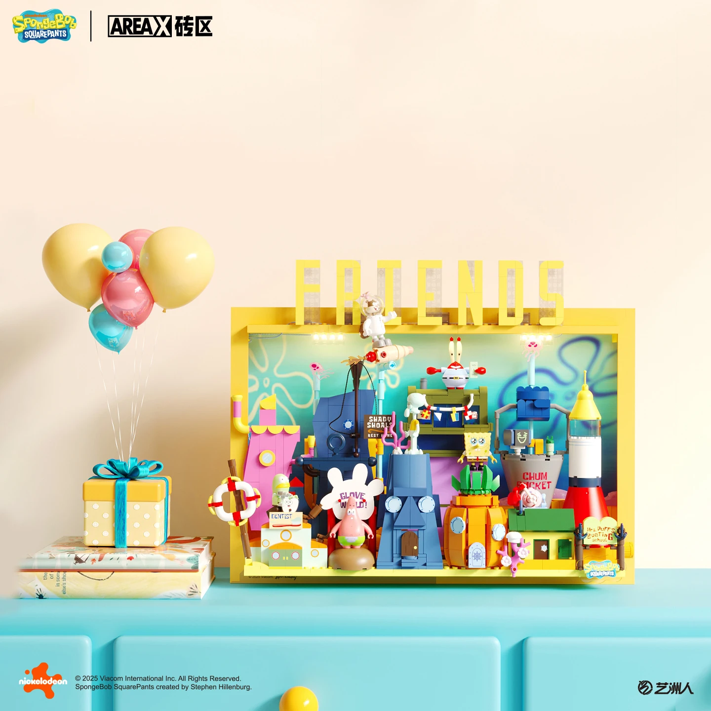 Bob Esponja Calça Quadrada Biquíni Bottom Blocos de Construção Pintura Decorativa 3D Modelo de Desenhos Animados Ornamentos Crianças Brinquedos DIY Presentes de Natal