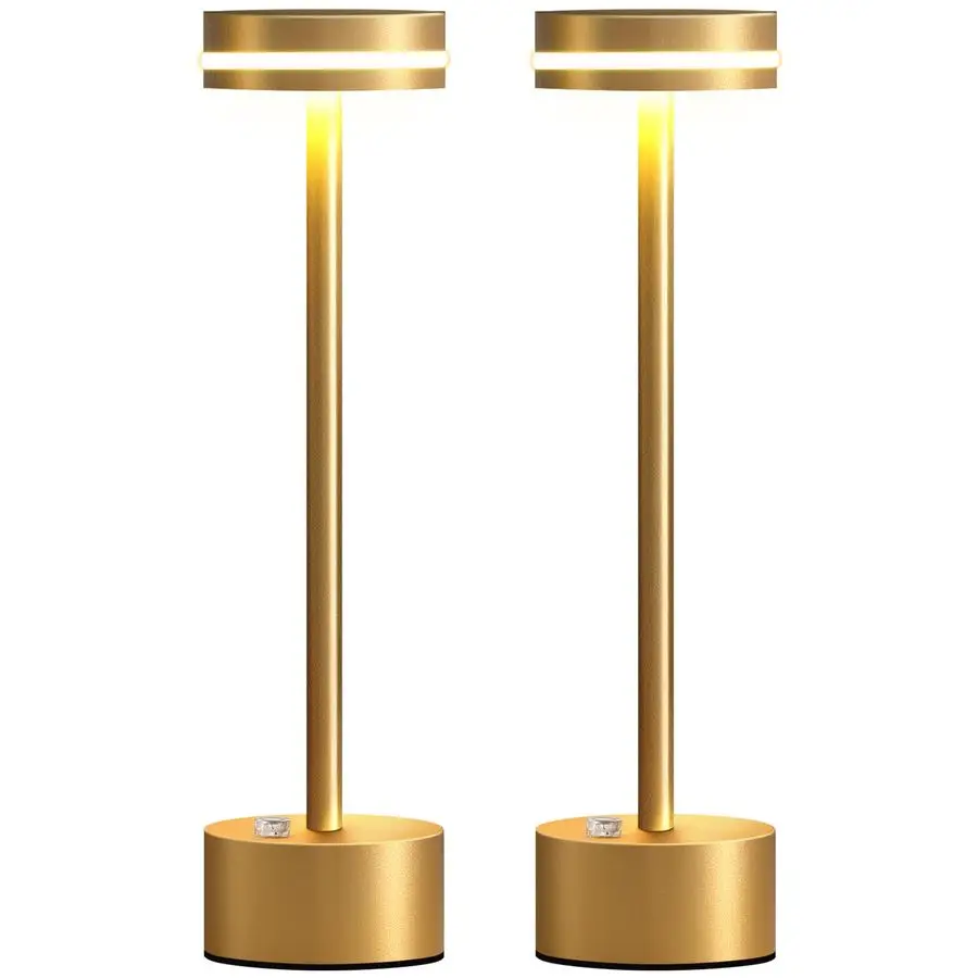 

Беспроводные настольные лампы (комплект из 2 шт.), светодиодные настольные светильники на батарейках, портативные настольные лампы с 3 уровнями яркости и сенсорным управлением, освещение для