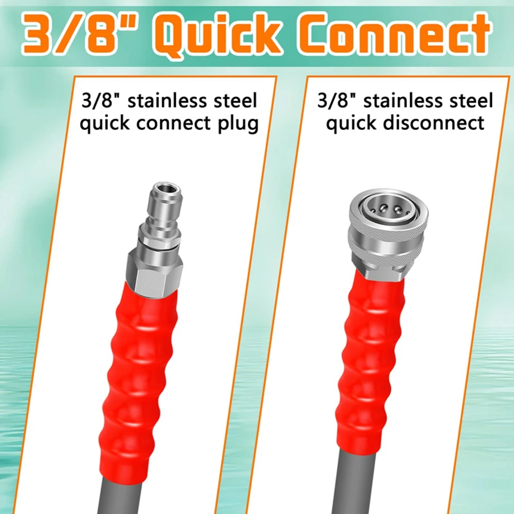 Imagem -03 - Lavadora de Pressão Adaptador Giratório 360 ° M22 14 mm a Quick Connect Desconexão Rápida para Mangueira de Lavadora Elétrica 5000 Psi Aço Inoxidável