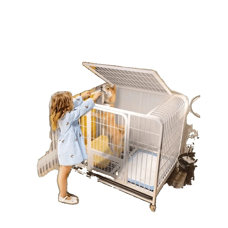 

Клетка для собак, средняя маленькая собака, большая внутренняя интегрированная с туалетом, питомник шиба-ину корги, клетка для домашних животных