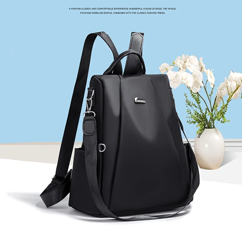 Casual Anti-theft Backpack Purse, Lightweight Travel Schoolbag, Oxford Cloth Computer Shoulder Bag
