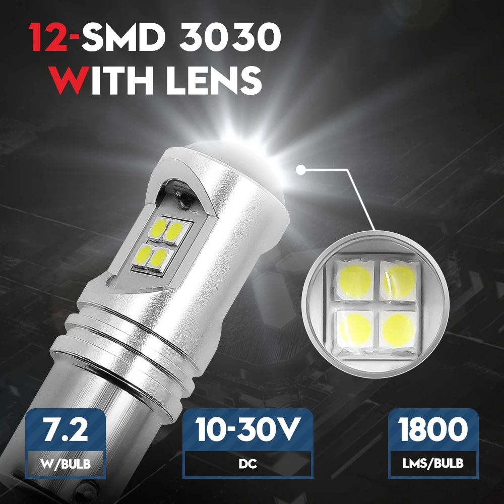 2x P21W 1156 PY21W BAU15S 1157 T15 W16W T20 7440 W21W 7443 3157 Żarówka LED 12V Kierunkowskaz Hamulec Światło cofania DRL Czerwony Żółty