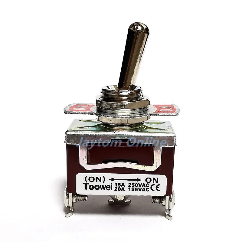 1PC Toggle Switch 3 Pins Screw ON (ON) Locking Momentary Reset Spring Return Silver Contacts 5A/250VAC 20A/125VAC