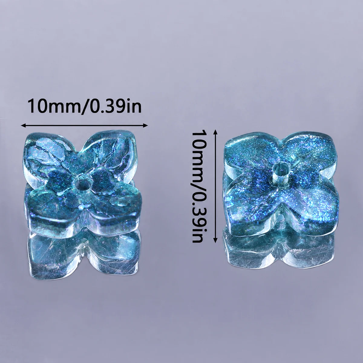 50-150Pcs 10mm Blue Hydrangea Petals Crystal Glass Loose Beads for Jewelry Making Bracelet Necklace Keychain DIY Accessories