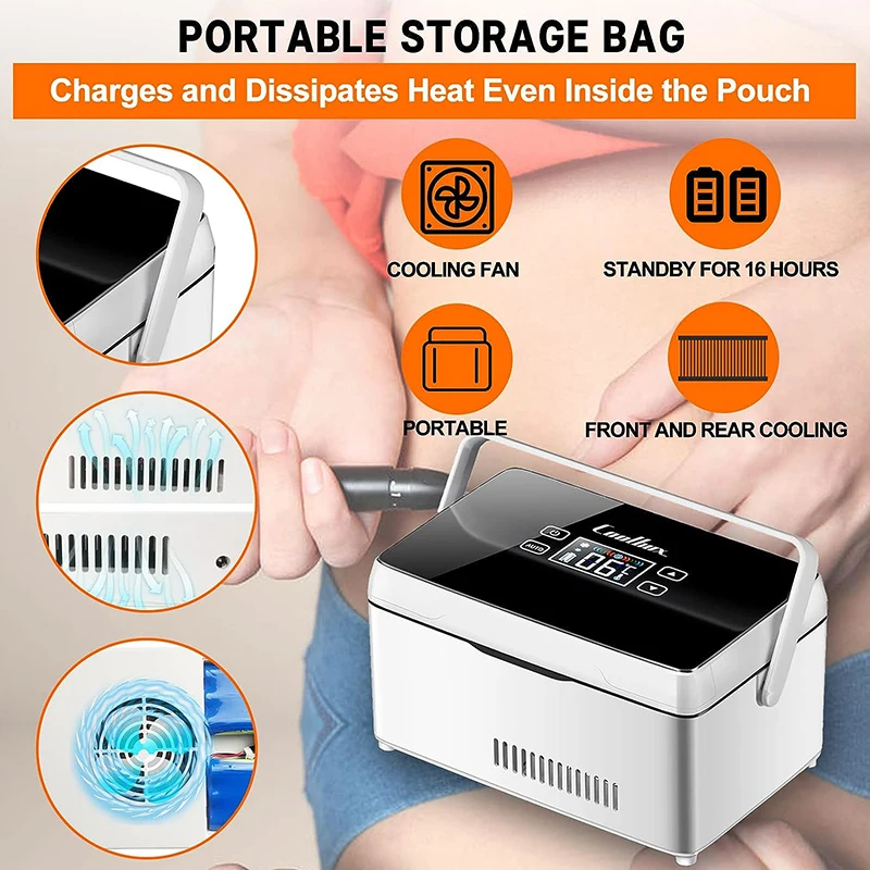 Insulin Refrigeration Box Medicine Cooler With 2 Batteries Large Capacity Car Refrigerator Suitable For Outdoor and Travel