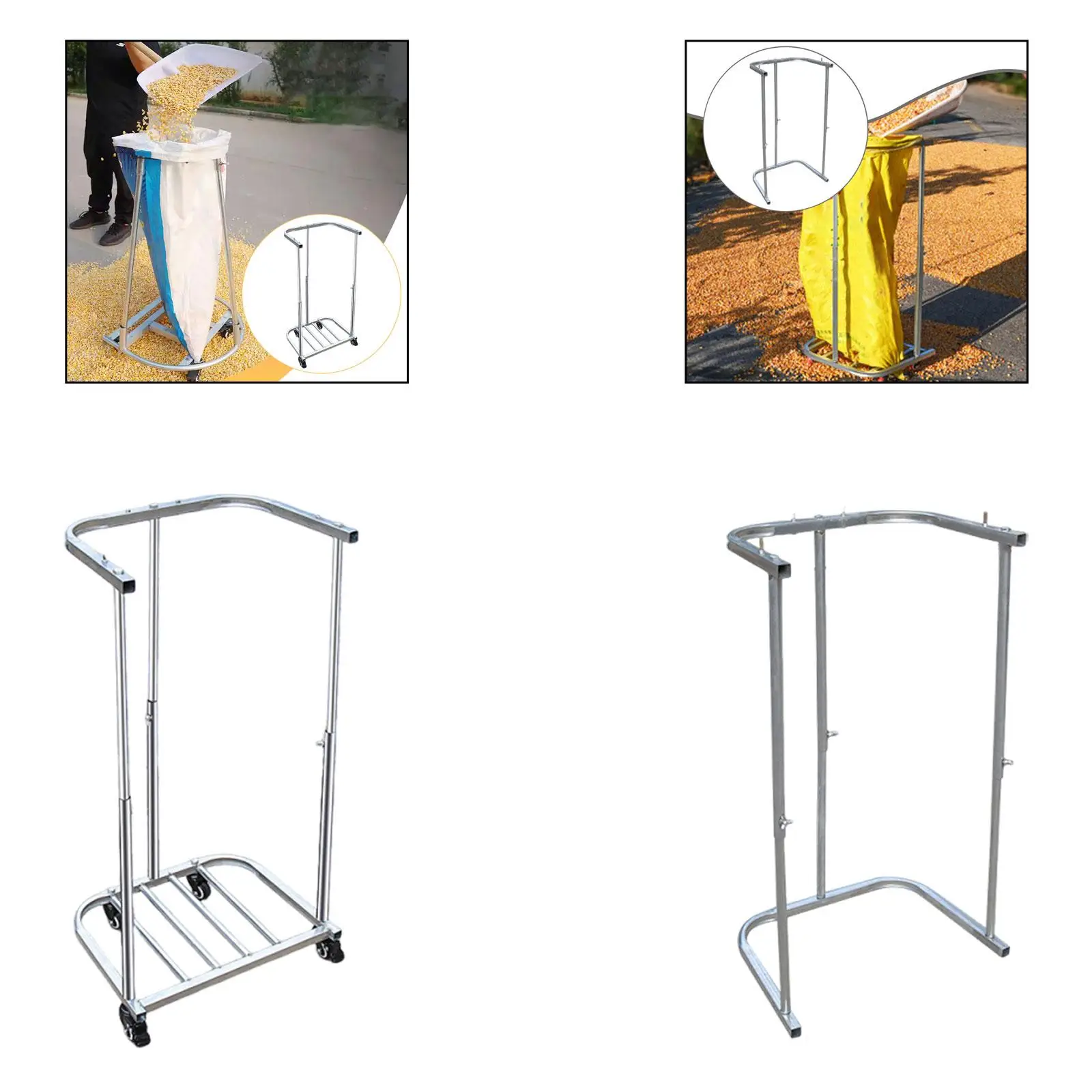 Garbage Bag Frame Holder Sturdy Grain Filling Tool Rack Stand Support Artifact for Outside Garage Laundry Backyard Gardening