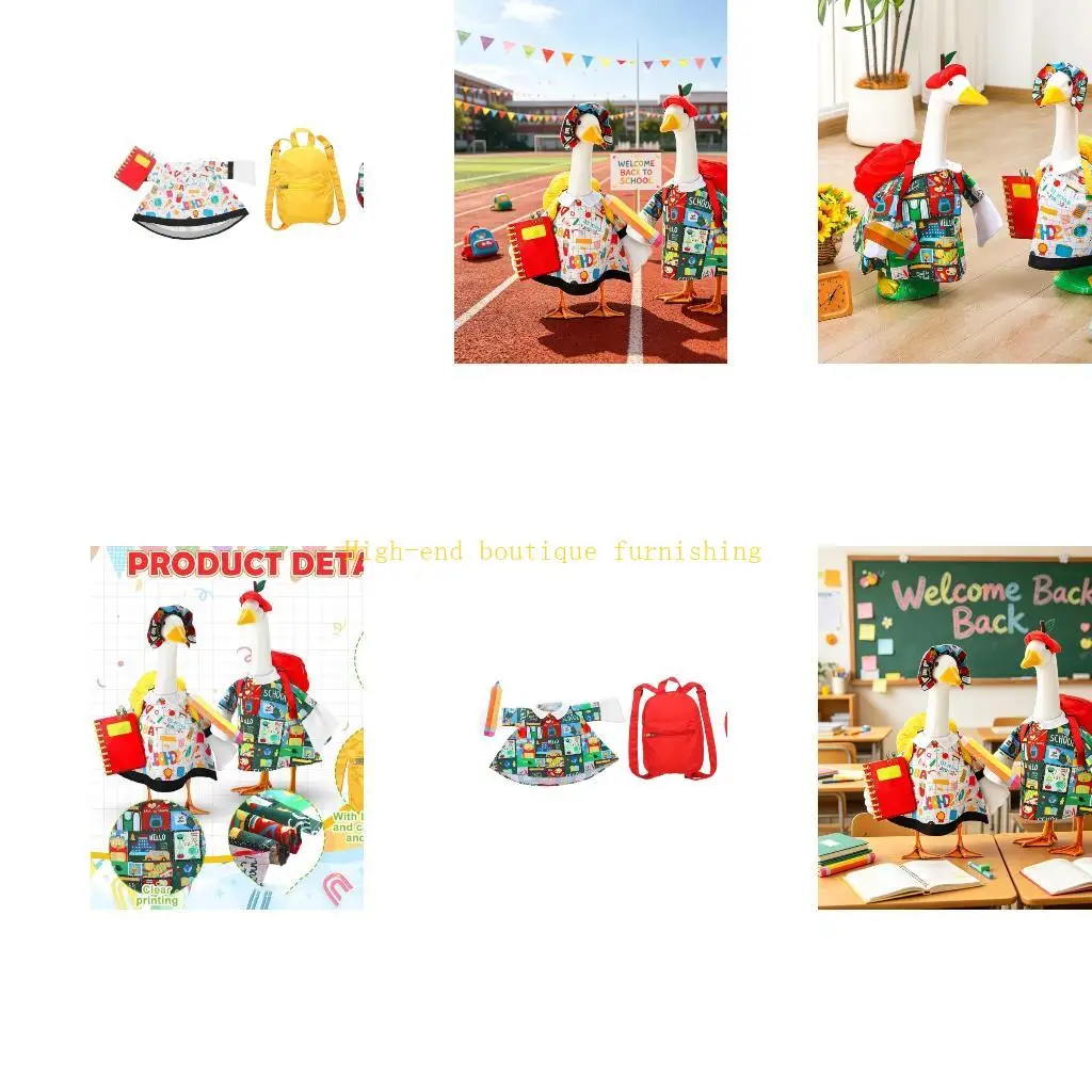 L9NB 23-Inch Lawn Statue Outfit, School-Season Polyester Clothing for Porch Display